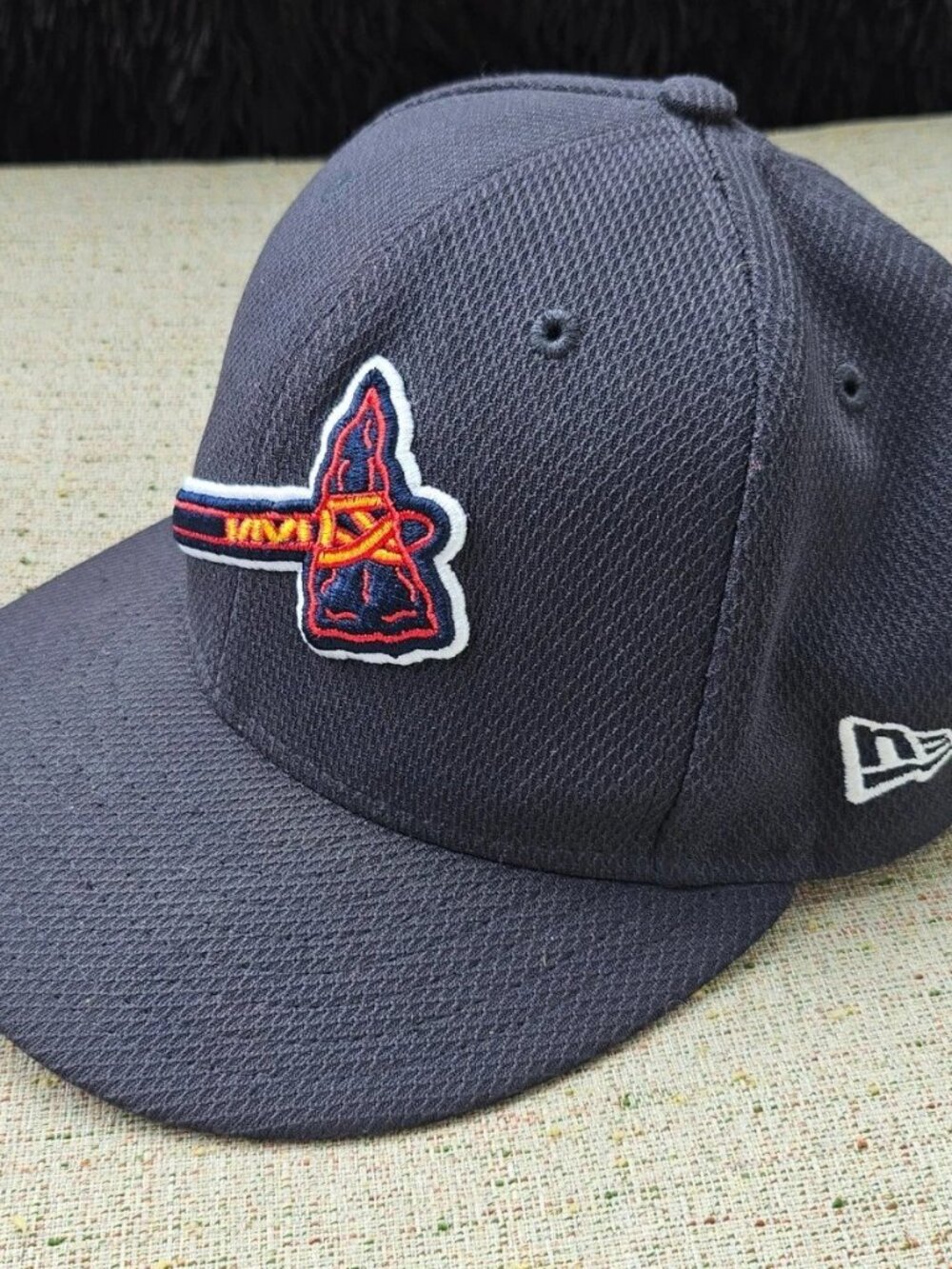 New Era Men Hat ATLANTA BRAVES Black Sport Baseball Cap 59fifty Size 59cm
